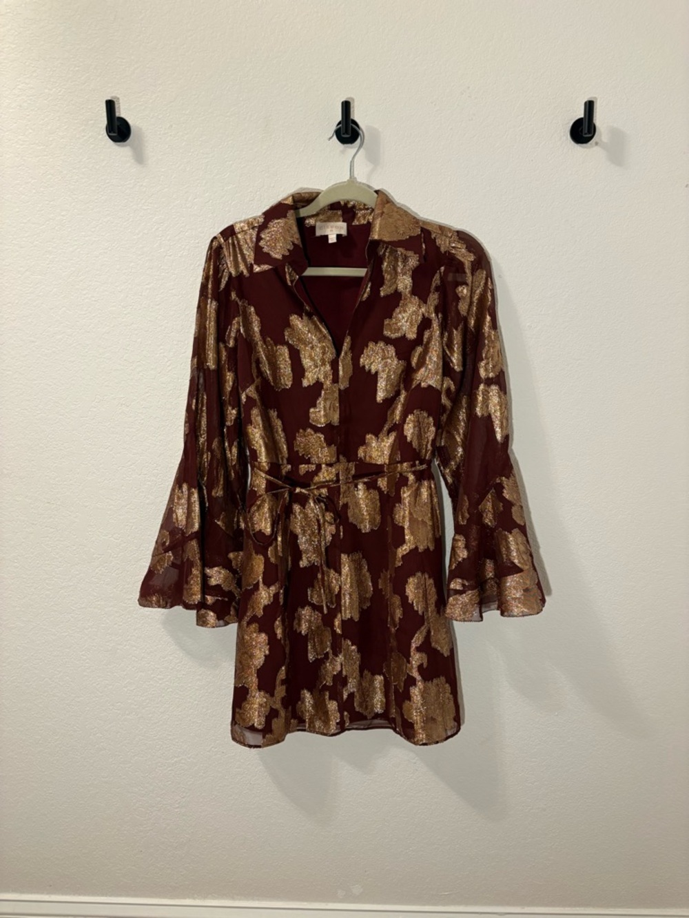 CIEBON Estrada long sleeve fil coupé chiffon mini dress - Picture 3 of 6